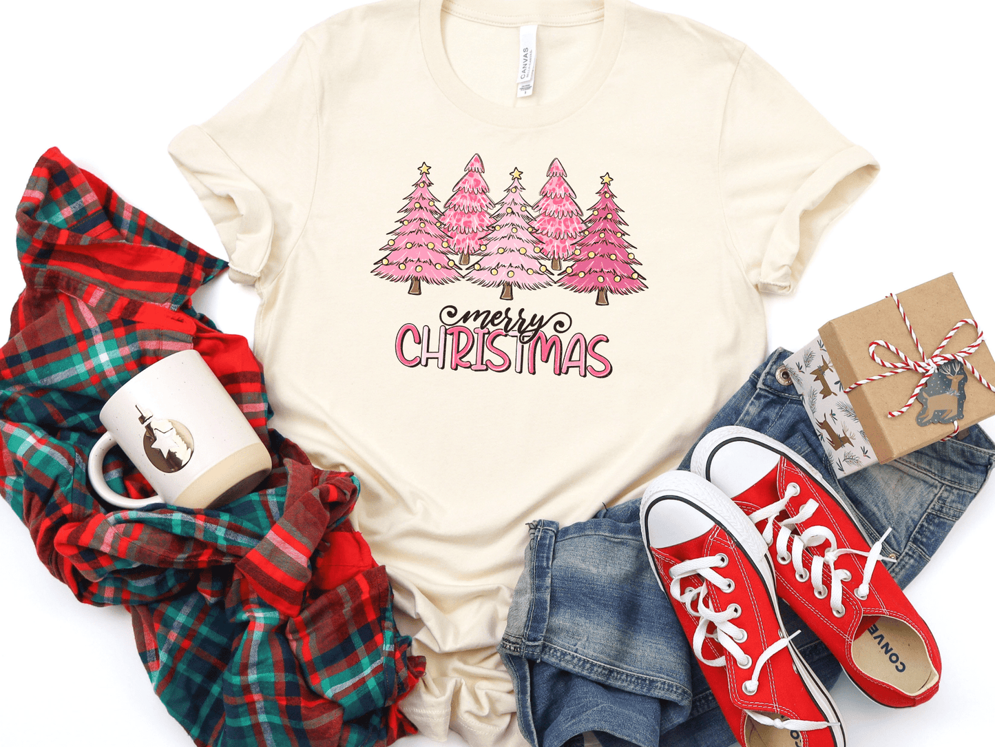 Merry Christmas Trees Graphic Tee