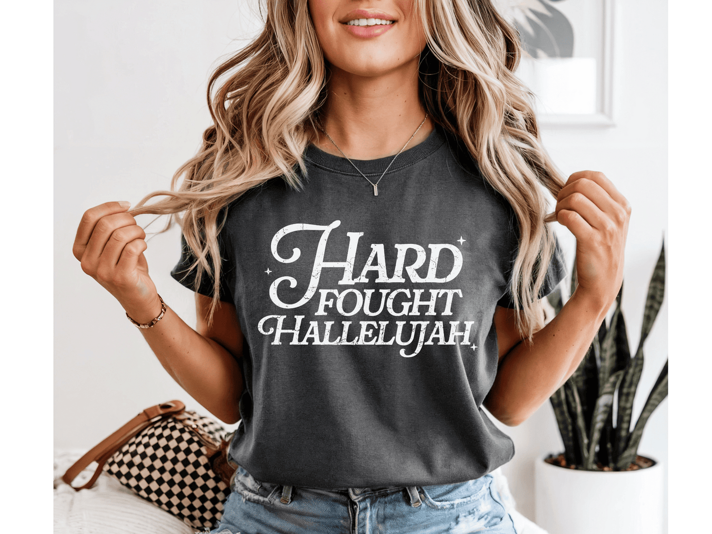 Hard Fought Halleluiah Comfort Colors® Tee – Faith-Based Graphic T-Shirt