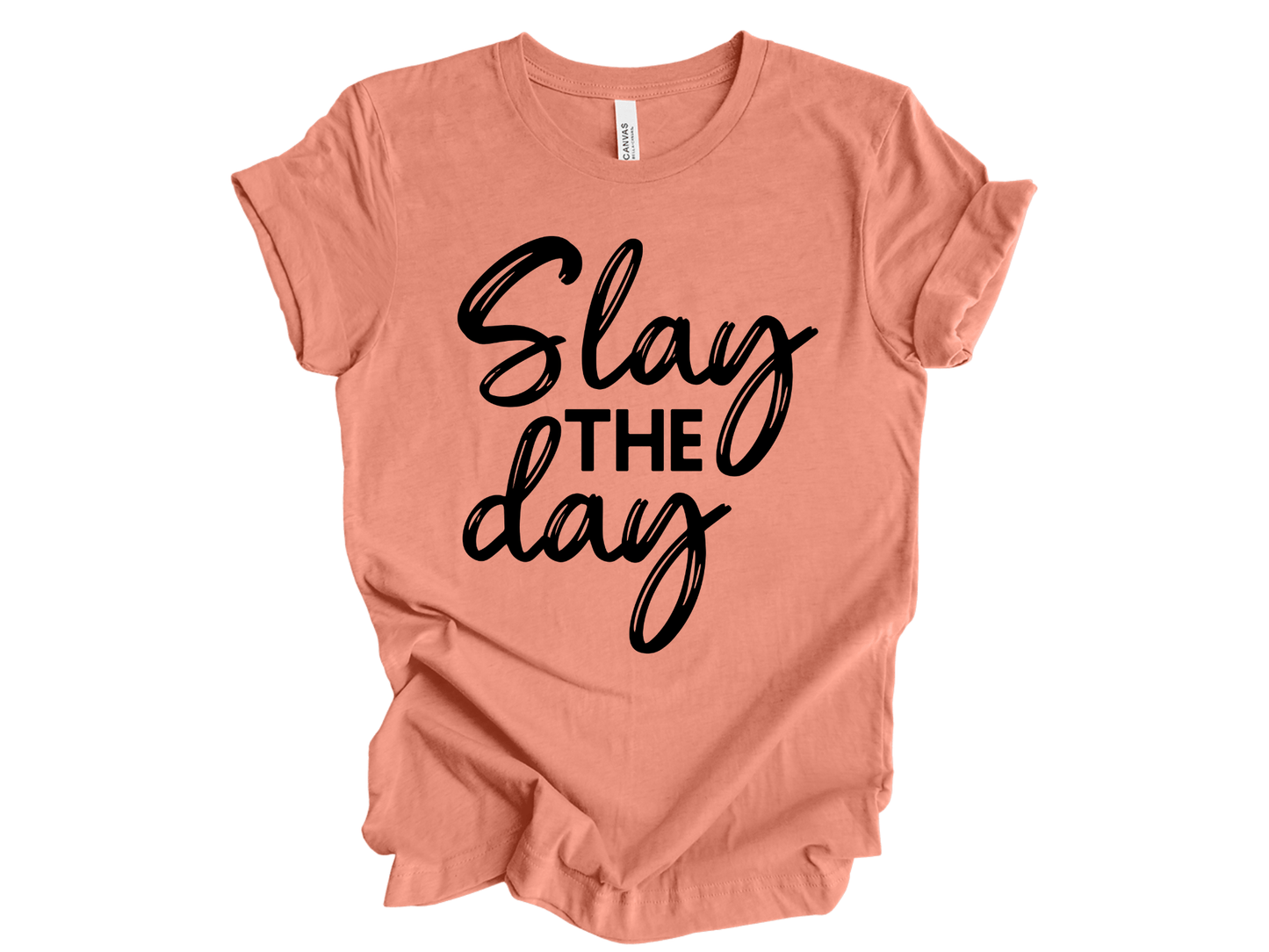 Slay the Day in Black Inspirational Graphic Tee