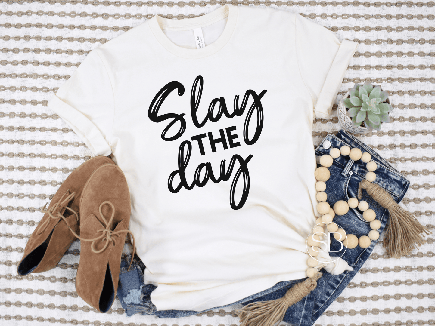 Slay the Day in Black Inspirational Graphic Tee