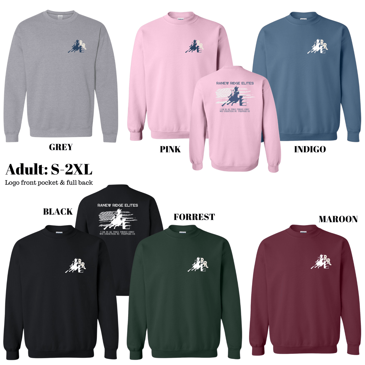 Ranew Ridge Elites Crewneck Sweatshirt-Grey Flag