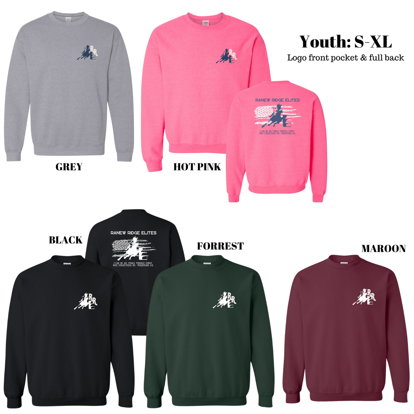 Ranew Ridge Elites Crewneck Sweatshirt-Grey Flag
