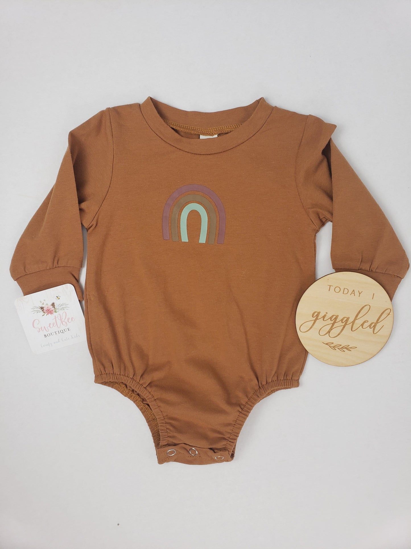 Neutral Rainbow Romper