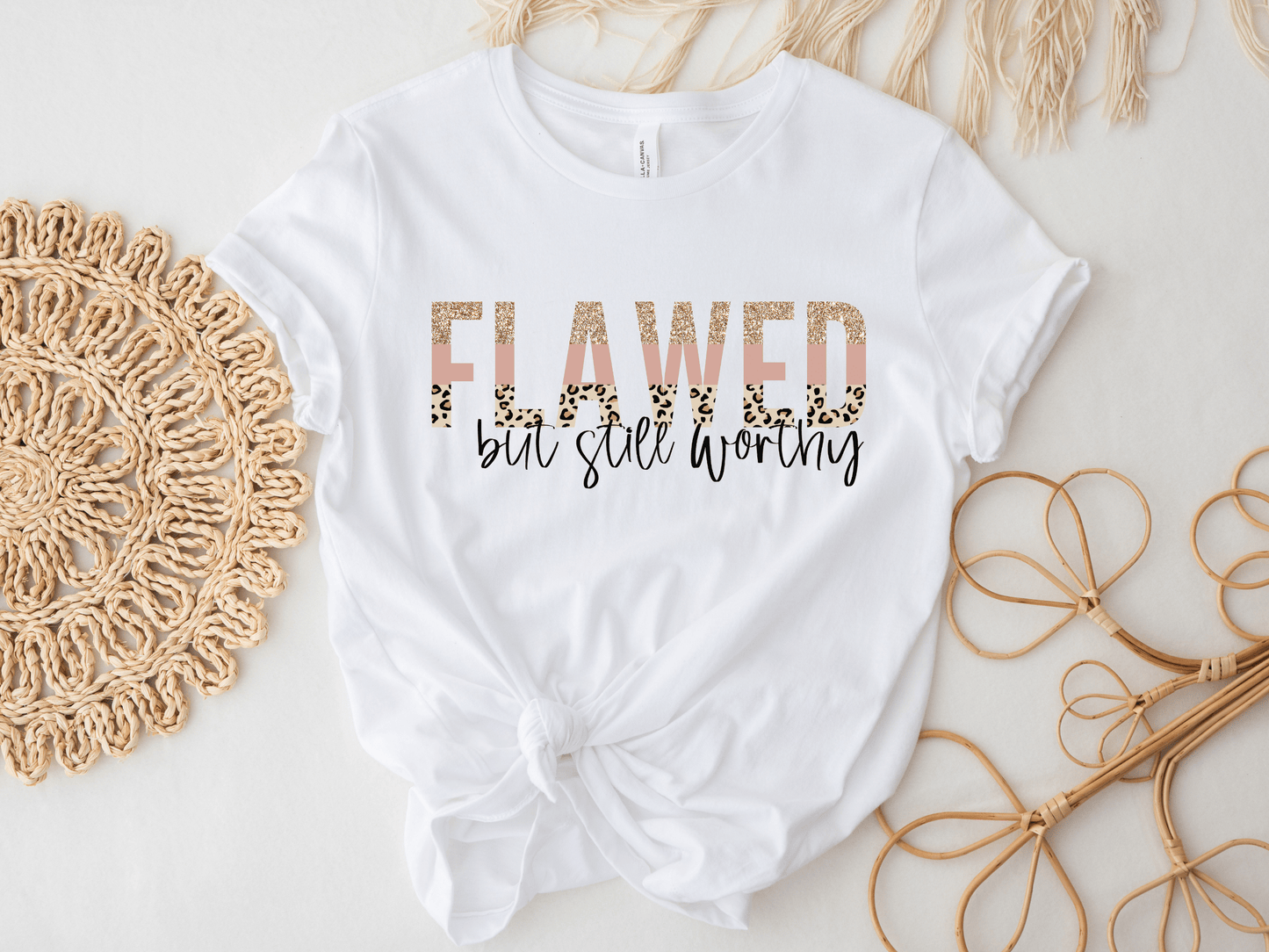 Flawed and Worthy Christian Graphic Tee