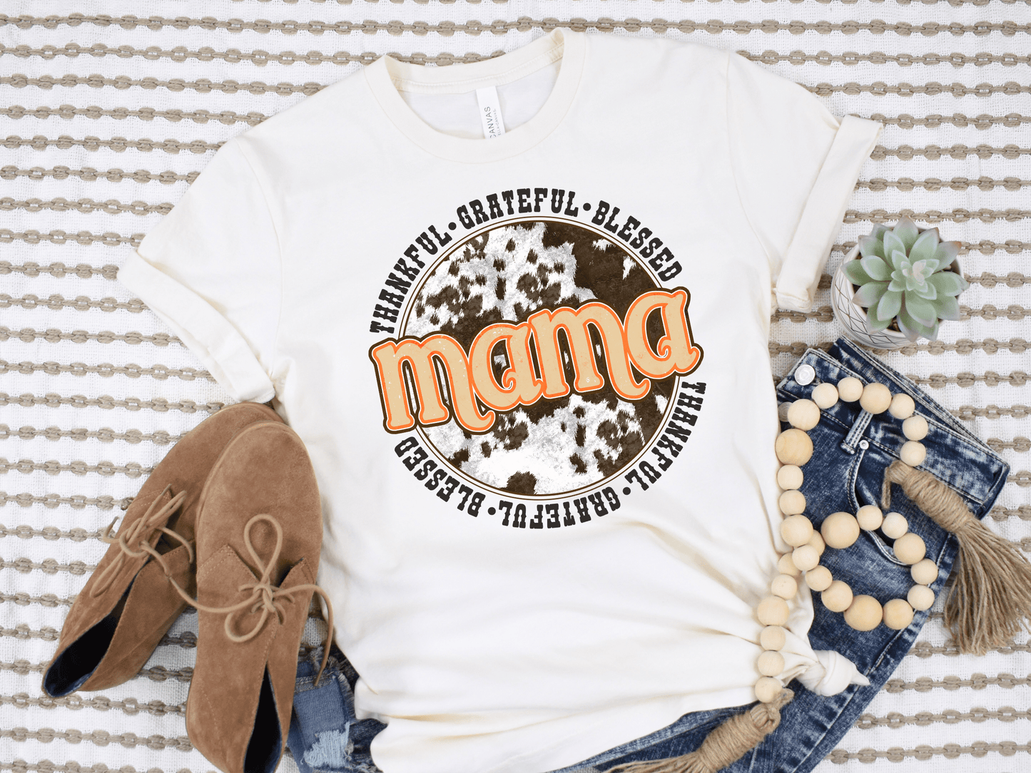 Western Thankful Blessed Mama Graphic Tee