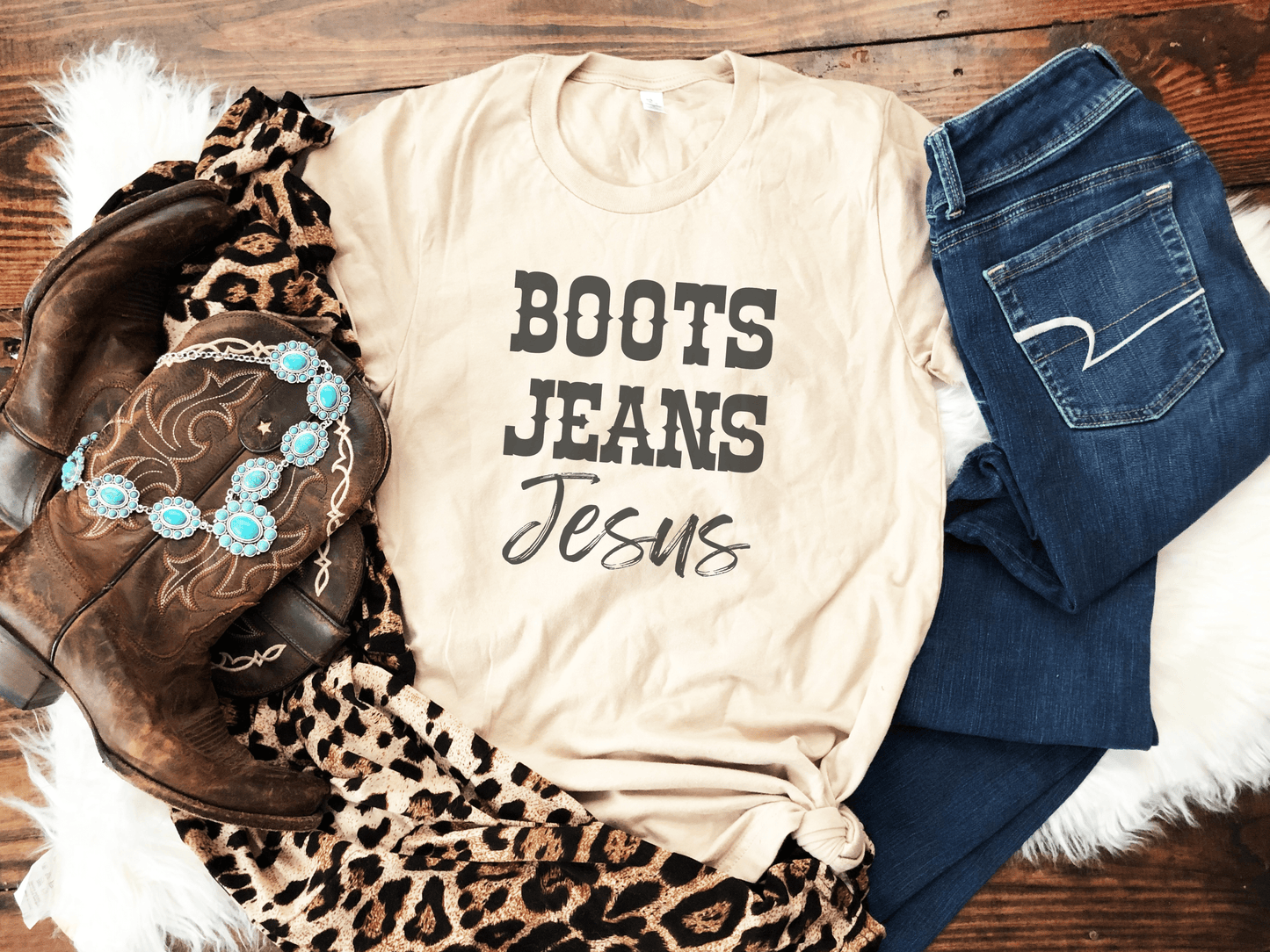 Boots Jeans Jesus Tee