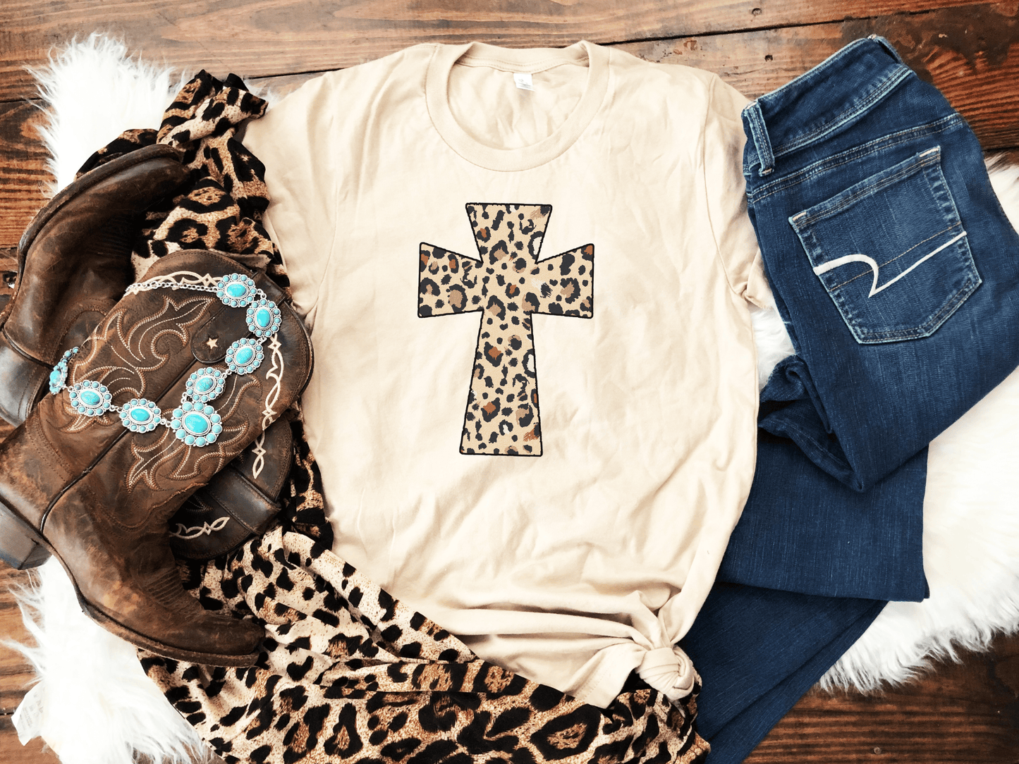 Leopard Cross Tee