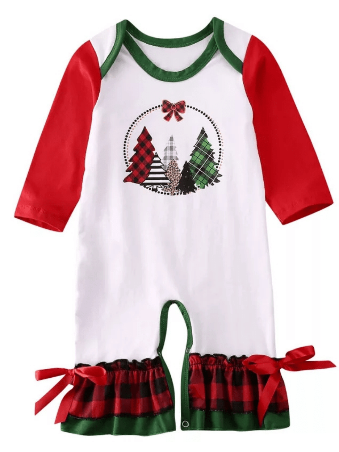 Christmas Tree Ruffle Romper