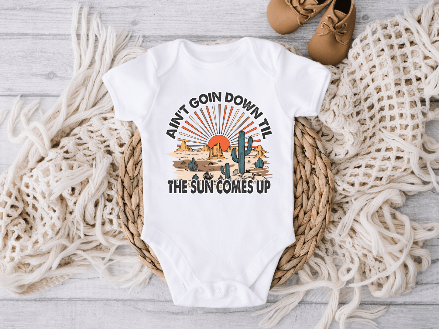 Ain't Goin Down Till the Sun Comes Up Baby Bodysuit