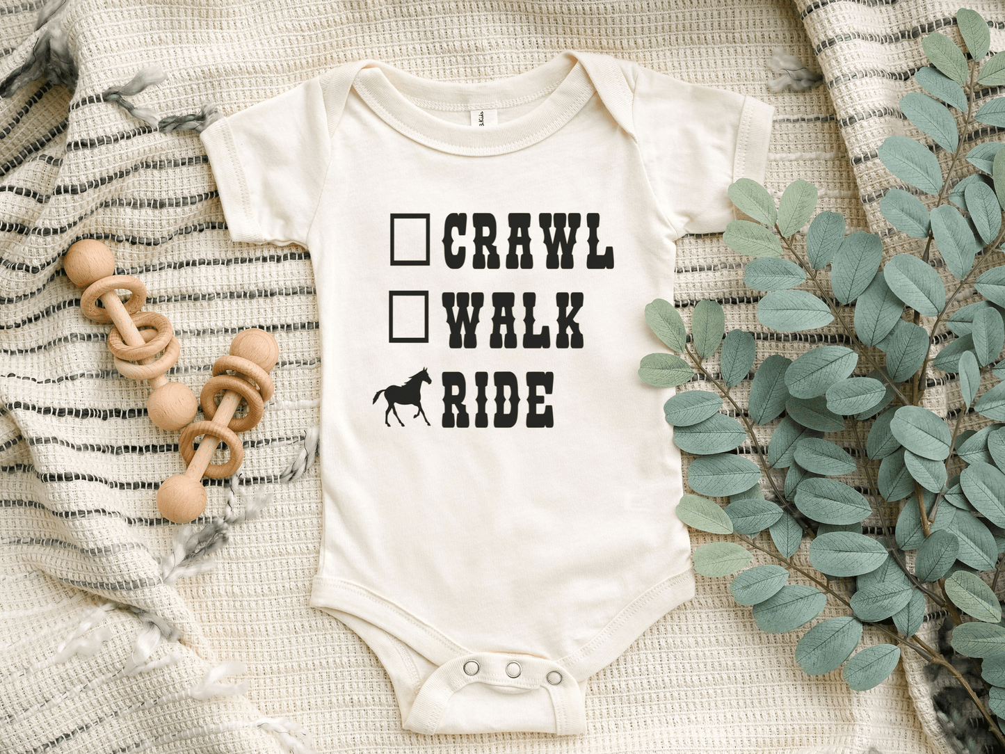 Crawl, Walk, Ride Baby Bodysuit