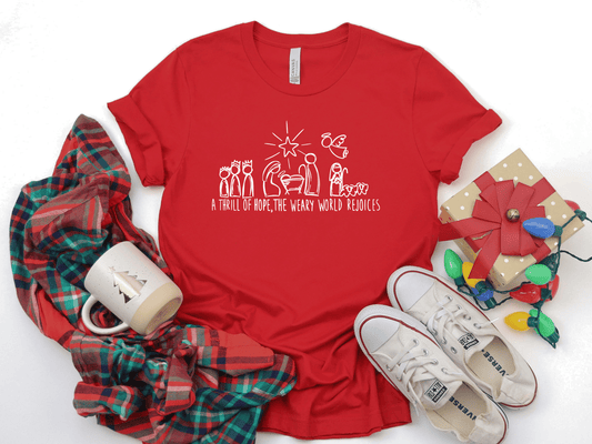 A Thrill of Hope Nativity Christmas Graphic Tee