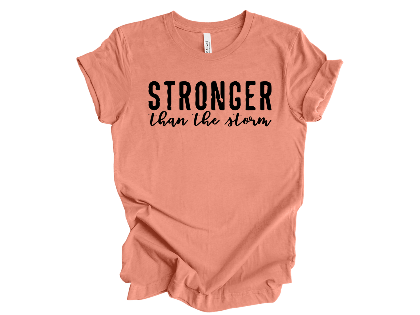 Stronger Than The Storm in Black Inspirational Graphic Tee