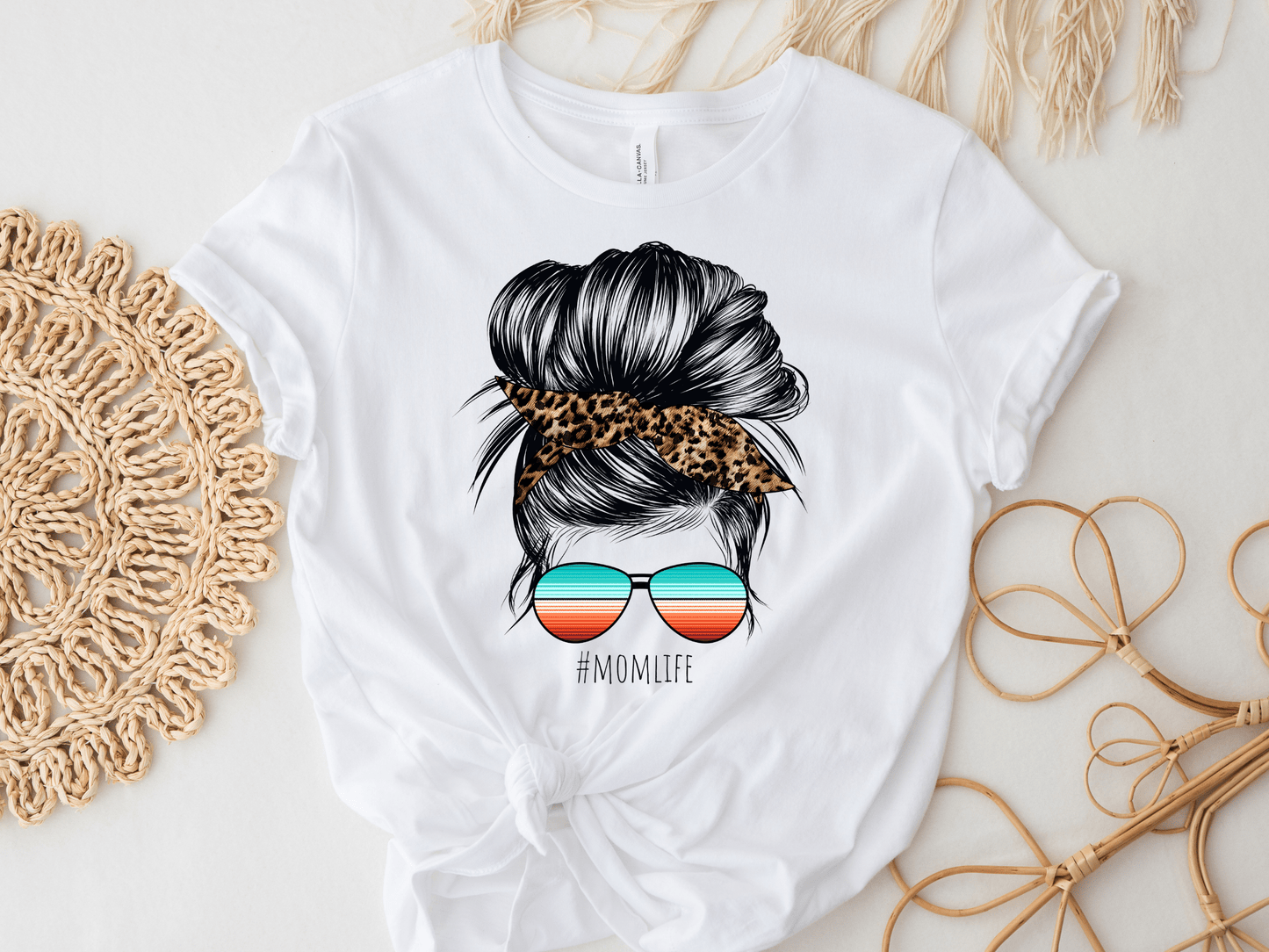 Messy Bun Mom Life Graphic Tee